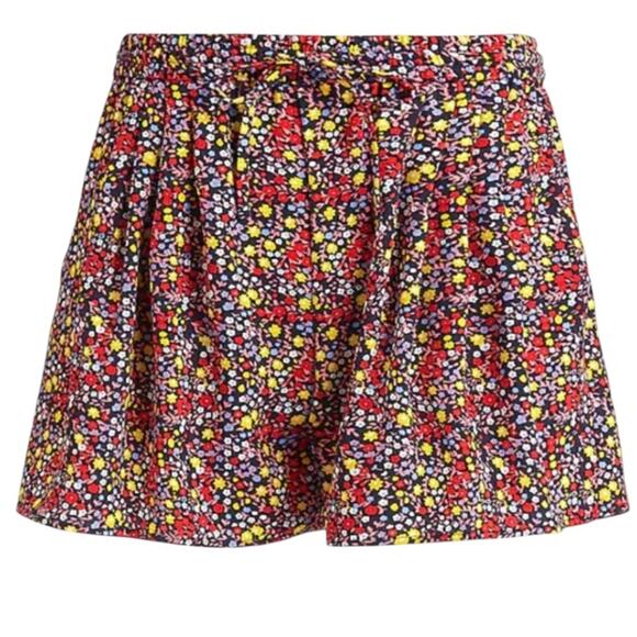 J. Crew Mercantile | Easy Pull-on Shorts Ditsy Floral Red Yellow Summer XS - Picture 1 of 7